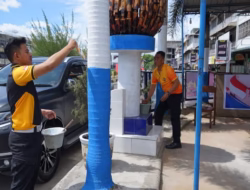 Polres Padangsidimpuan Percantik Pos Lantas Jelang HUT Bhayangkara