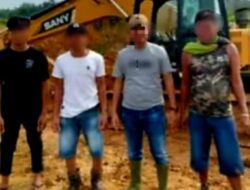 Beredar Foto, Diduga Oknum Polisi Terlibat di Dalam Tambang Emas Ilegal di Lingga Bayu