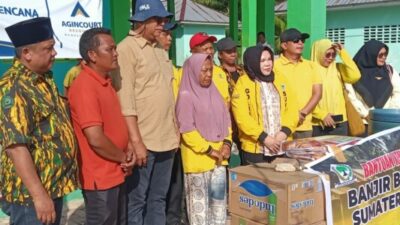 Golkar Tapsel Salurkan Bantuan untuk Korban Bencana di Muara Manompas, Dihadiri Anggota DPRD dan DPRD Provinsi