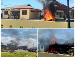 Kantor Polsek MBG Terbakar Pasca Protes Dugaan Pelepasan Pengedar Narkoba