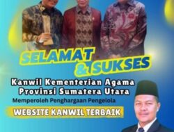 Kanwil Kemenag Sumut Raih Penghargaan Website Terbaik pada Humas Kemenag Award 2025